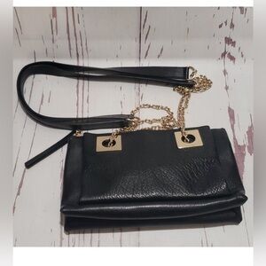 SEE by Chloe Black pebble leather chain crossbody